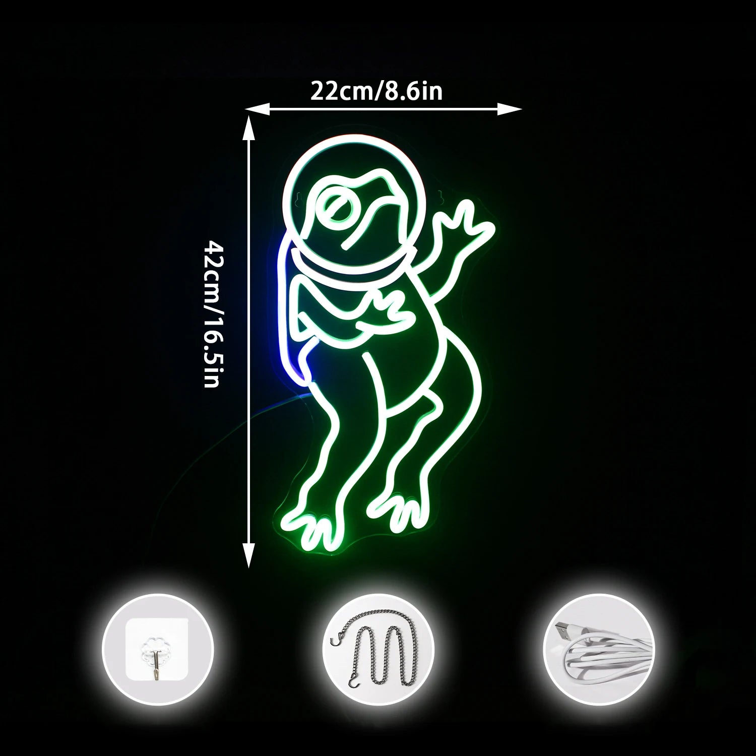 Green Frog Neon Sign